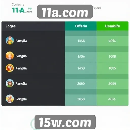 Comparativo entre 11a.com e outros sites de jogos